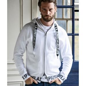 1PIU1UGUALE3 RELAX ウノピゥウノウグァーレトレ リラックス ワイドスピンドルロゴスウェットパーカー セットアップ対応 メンズ ウェア ウノピュウ ウノピュー