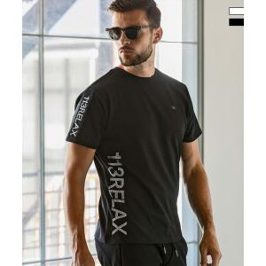 1PIU1UGUALE3 RELAX ウノピゥウノウグァーレトレ リラックス ラインストーン サイド ロゴ 半袖 Tシャツ カットソー メンズ ウノピュウ 1piu1