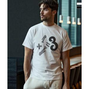 1PIU1UGUALE3 RELAX ウノピゥウノウグァーレトレ リラックス レオパード×シルバーストーンロゴ 半袖 Tシャツ カットソー メンズ ウェア ウノピュウ 1piu1