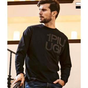 美品☆ウノピュウノウグァーレトレ ロングＴシャツ ラインストーン 刺繍 黒 1PIU1UGUALE3 RELAX ウノピゥウノウグァーレトレ ラインストーン