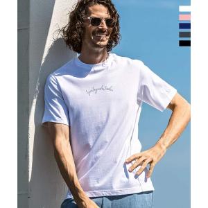 1PIU1UGUALE3 RELAX ウノピゥウノウグァーレトレ リラックス ラインストーン カーシヴ ロゴ 半袖 Tシャツ カットソー メンズ ウノピュウ ウノピュー 1piu1