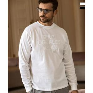 1PIU1UGUALE3 RELAX ウノピゥウノウグァーレトレ リラックス ツイルロゴアップリケロングTシャツ メンズ かっこいい ブランド ウェア ウノピュウ ウノピュー