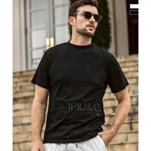 1PIU1UGUALE3 RELAX ウノピゥウノウグァーレトレ リラックス ハンドライクエンボスロゴ半袖Tシャツ メンズ ウェア ウノピュウ ウノピュー