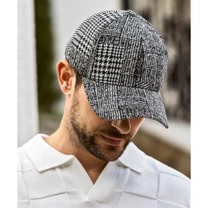 1PIU1UGUALE3 RELAX ウノピゥウノウグァーレトレ リラックス ハウンドトゥースキャップ メンズ ウノピュウ ウノピュー