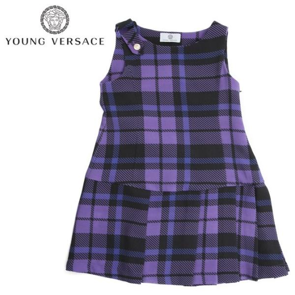 YOUNG VERSACE ヤングヴェルサーチ チェックワンピース 女の子 子供服 こども服 キッズ...