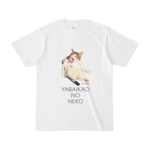 「YABAIKAONONEKO」Tシャツ　Lサイズ［白］｜space-factory