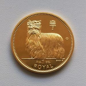 24金 ドック金貨（犬） 1オンス 1997年製 英領ジブラルタル発行 保証書付 ゴールドコイン ボックス付き dog coin いぬ ロイヤル クラウン ドッグ｜space-gold