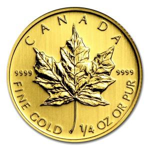 24金 メイプル金貨 1/4オンス カナダ王室造幣局 エリザベス女王