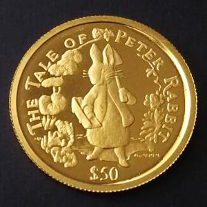 24金 ピーターラビット金貨 1/10オンス -2004年製 英領ジブラルタル発行 保証書付 ゴールドコイン 純金 金貨｜space-gold