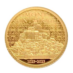 24金 モンサンミッシェル 金貨 0.5ｇ2023年製 クック諸島 ゴールドコイン（K24/99.99%） フランス 世界遺産 ミニコイン ボックス・保証書付き｜space-gold