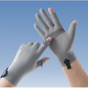 冷感グローブ ドライブ 夏 薄手 指出し 手袋接触冷感 トレッキング スマホ対応 uvカット スポーツ メンズ 滑り止め ジョギング　ランニング