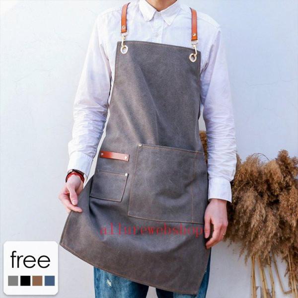 エプロン ワークエプロン ガーデニングエプロン 大きいサイズ おしゃれ カフェエプロン 作業服 作業...