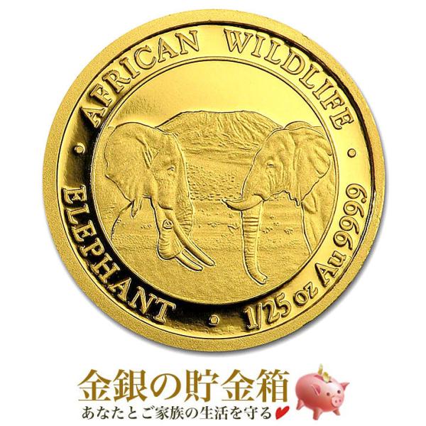 野生生物 象金貨 1/25オンス 2020年製 クリアケース入り 純金 コイン ソマリア発行