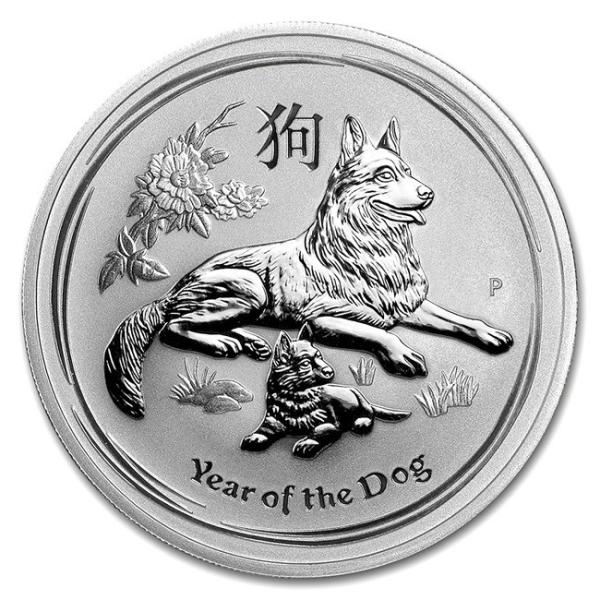 銀貨 コイン『干支戌銀貨 1オンス 2018年 クリアケース入り』オーストラリアパース造幣局発行 3...