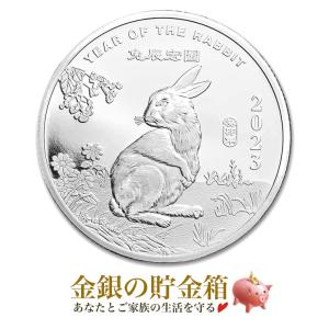 干支ウサギ 純銀コイン 1オンス 2023年製 クリアケース入り   純銀 銀貨 コイン 金銀の貯金箱｜spacein