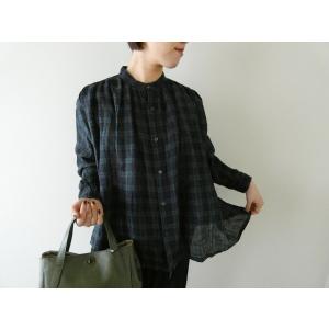 ichiAntiquite's(イチアンティークス) ブラックウォッチギャザーシャツ(1100601...