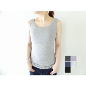 homspun(ホームスパン) 少し長めのフライス コットンノースリーブプルオーバー(6690)