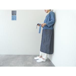 homspun(ホームスパン) ライトオンスシャンブレー比翼配色7分袖ワンピース(252-1644)