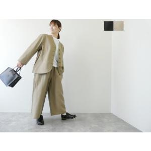 homspun(ホームスパン) ウールリネンギャザーワイドパンツ(252-3389)