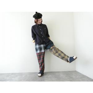 homspun(ホームスパン) ウールタータンマルチギャザーパンツ(252-3401)