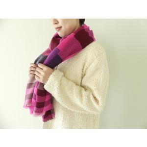 Glen Prince(グレンプリンス) ウールチェック大判ストール(8056W)