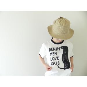 KAPITAL(キャピタル) 天竺リンガーT DENIM MEN LOVE CATスクラッチプリント...