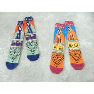 KAPITAL(キャピタル) 96本　マリア柄ソックス SHORT(EK-613XSA)