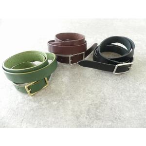 H(ホーク) スクエアバックルの細レザーベルト(H1227)