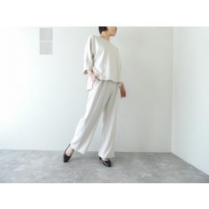 ma couleur(マ クルール) 杢調ストレッチツイルオーバーサイズ6分袖プルオーバー(J483...