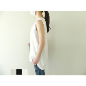 【SALE】maomade(マオメイド) 度詰シルケット天竺ランダムヘムノースリーブプルオーバー(4...