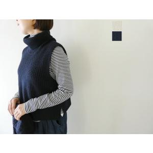 【SALE】mizuiro ind(ミズイロインド) ワッフルハイネックベスト(4-220093)※...