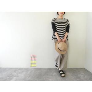 prit(プリット) 40/1ヨーロッパリネン天竺ボーダーオーバーサイズプルベスト(91648)