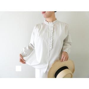 STAMP AND DIARY(スタンプアンドダイアリー) 100/1高密度ブロードノーカラーフリル...