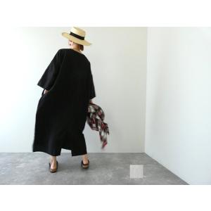 TRAVAIL MANUEL(トラバイユマニュアル) フレンチリネンキャンバス7分袖ロングワンピース...