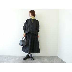 TRAVAIL MANUEL(トラバイユマニュアル) ウールトロチェックタックフレアスカート(TM5...