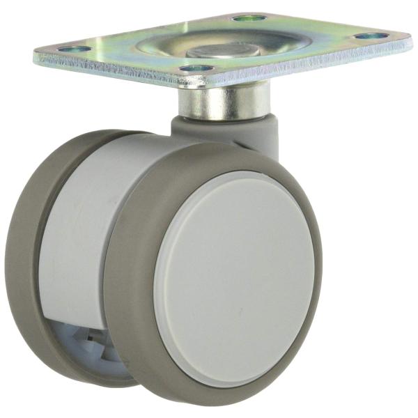 東海 プレート式双輪キャスター 50径 自在 角座 F050F