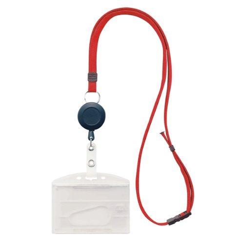 リール式吊下げ名札 吊名札346R 赤 300041