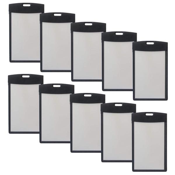 アイ・エス 吊り下げ名札用ケース タテ型 10枚 黒 INM-20