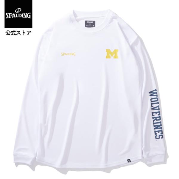 スポルディング 公式 ロングスリーブTシャツ ミシガン Mロゴ ロウンドヘム SMT24124M バ...