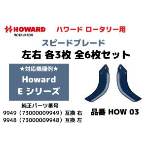 HOWARD ハワードロータリー Eシリーズ対応 スピードブレード  純正品番9930（9948）/9931（9949）互換 左右各3枚 合計6枚セット｜spaldingsjp