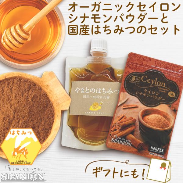 有機 セイロンシナモンパウダー 30g + 国産 はちみつ 200g セット セイロンシナモン やま...