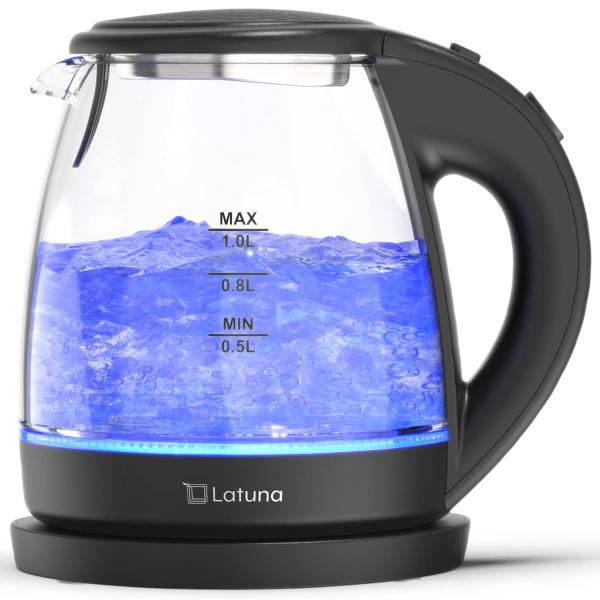 電気ケトル ガラス ケトル 湯沸かしケトル LEDライト付 電気 ポット 【コップ1杯95秒】 1....