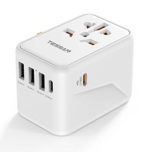 TESSAN 変換プラグ 海外 コンセント 45W 急速充電 海外旅行用 全世界対応 マルチ変換プラグ C/BF/O/Aタイプ 3つUSB-Aと2つU