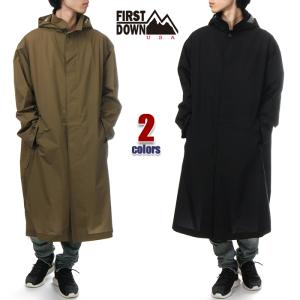 【セール】ファーストダウン コート メンズ 大きいサイズ FIRST DOWN CITY COAT シティコート レインコート 防水 アウター アウトドア ストリート ブランド 黒｜spark