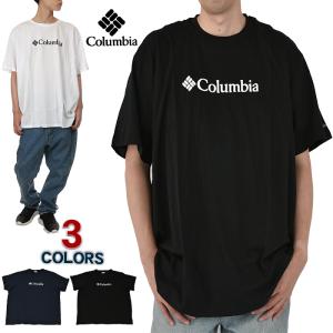 コロンビア Tシャツ メンズ レディース 大きいサイズ COLUMBIA 半袖Tシャツ ロゴ  ストリート ブランド ビッグシルエット 特大 黒 白 紺 3XL 4XL 5XL 6XL｜スパーク