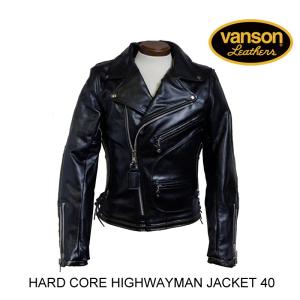 VANSON バンソン HARD CORE HIGHWAYMAN JACKET ハード コア ハイウェイマン ジャケット ダブル BLACK 40｜sparkheads