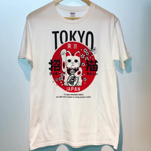 東京 お土産 招き猫 Tシャツ TOKYO lucky cat 外国人人気 浅草 日本 ホームステイ...
