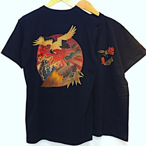 和 和柄 日本 お土産 Tシャツ 浮世絵 鶴 亀 外国人 人気 東京 浅草 スーベニア Souvenir Tshirts JAPAN TOKYO ブラック BLACK｜sparkle