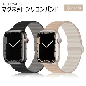 アップルウォッチ バンド apple watchシリコン ベルト マグネット 45mm 44mm 41mm 40mm 49mm｜スパークス