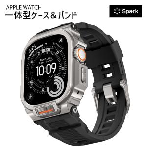 アップルウォッチ ケース バンド カバー ベルト ステンレス 一体型 applewatch 46mm 49mm ウルトラ 高級